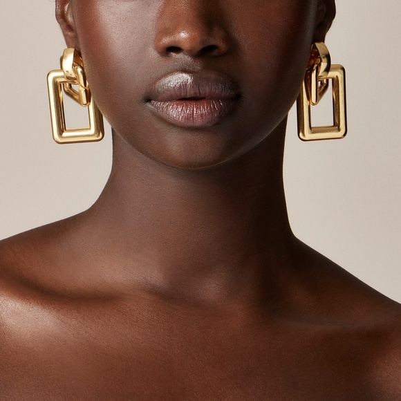 J. Crew Double Link Gold Earrings NEW